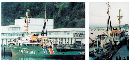 Greenpeace erakundearen ontzia Hondarribian.<br><br>